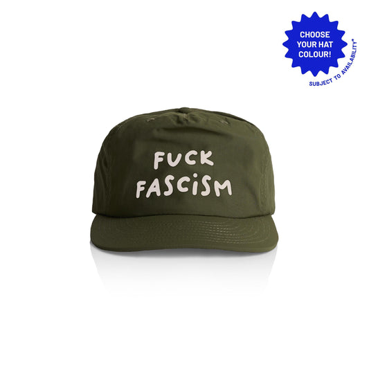 Customizable 'Fuck Fascism' Recycled Nylon Cap: Political Snapback Hat