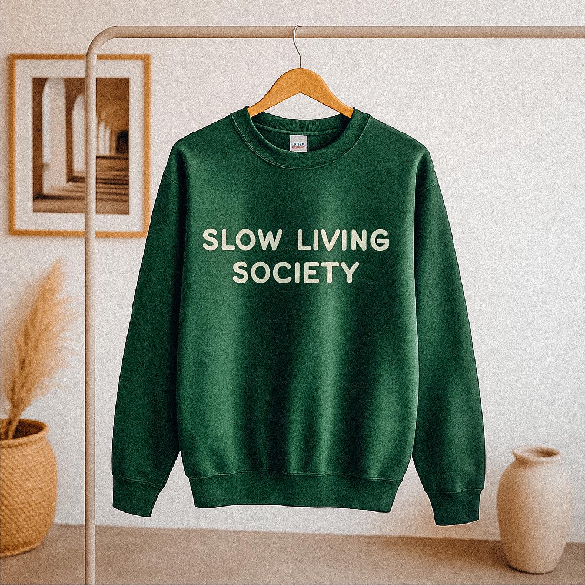 Customizable Slow Living Sweatshirt: Cozy Unisex Crewneck