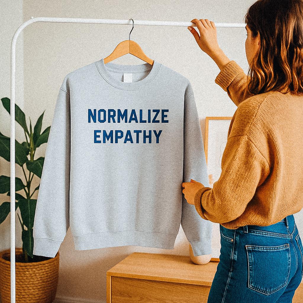 Normalize Empathy Sweatshirt: Cozy Oversized Crewneck