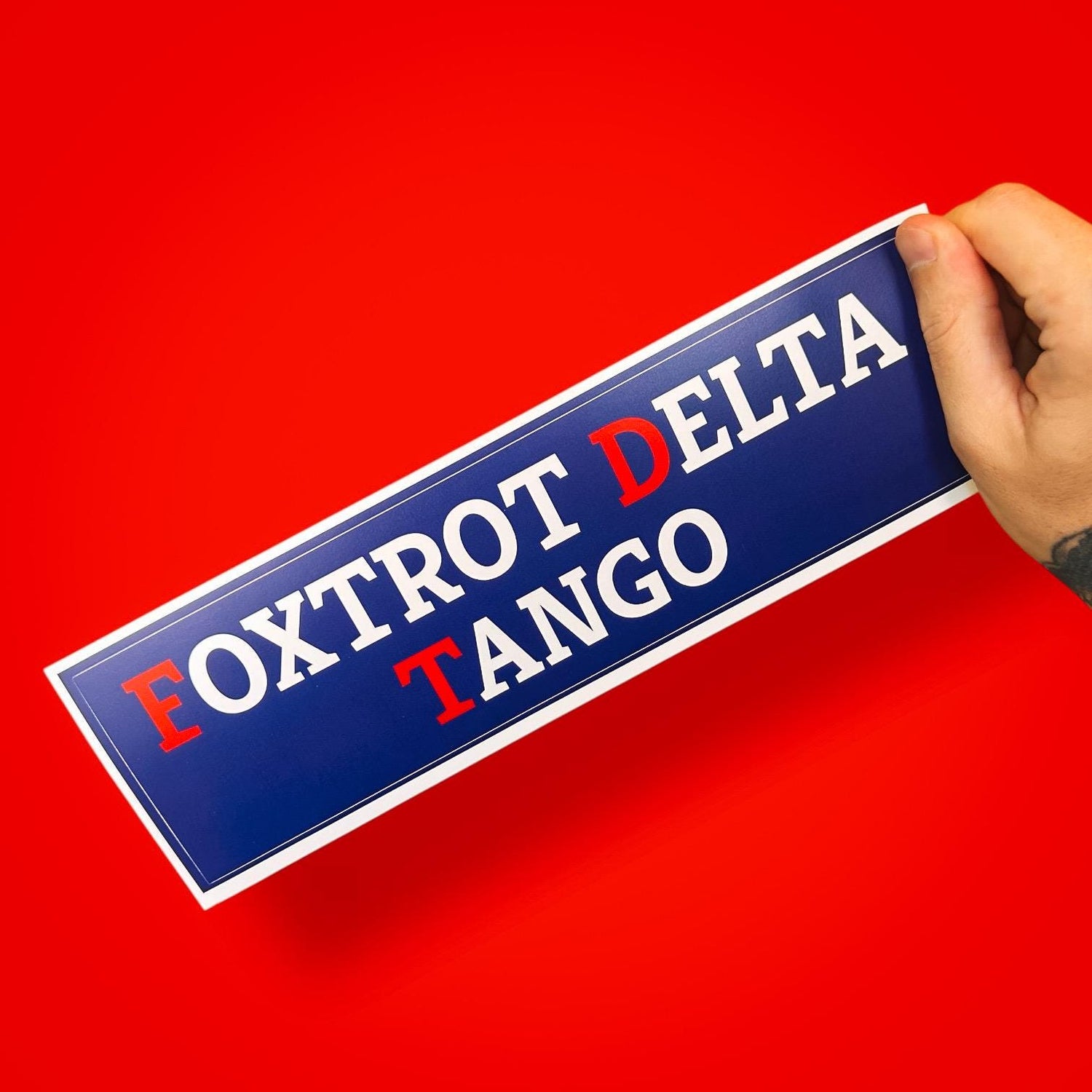 Foxtrot Delta Tango Bumper Sticker | Anti-Trump Political Vinyl Decal | Funny Car Sticker | FDT Sticker | Fuck Donald Trump Bumper Sticker