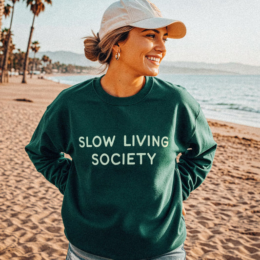 Customizable Slow Living Sweatshirt: Cozy Unisex Crewneck
