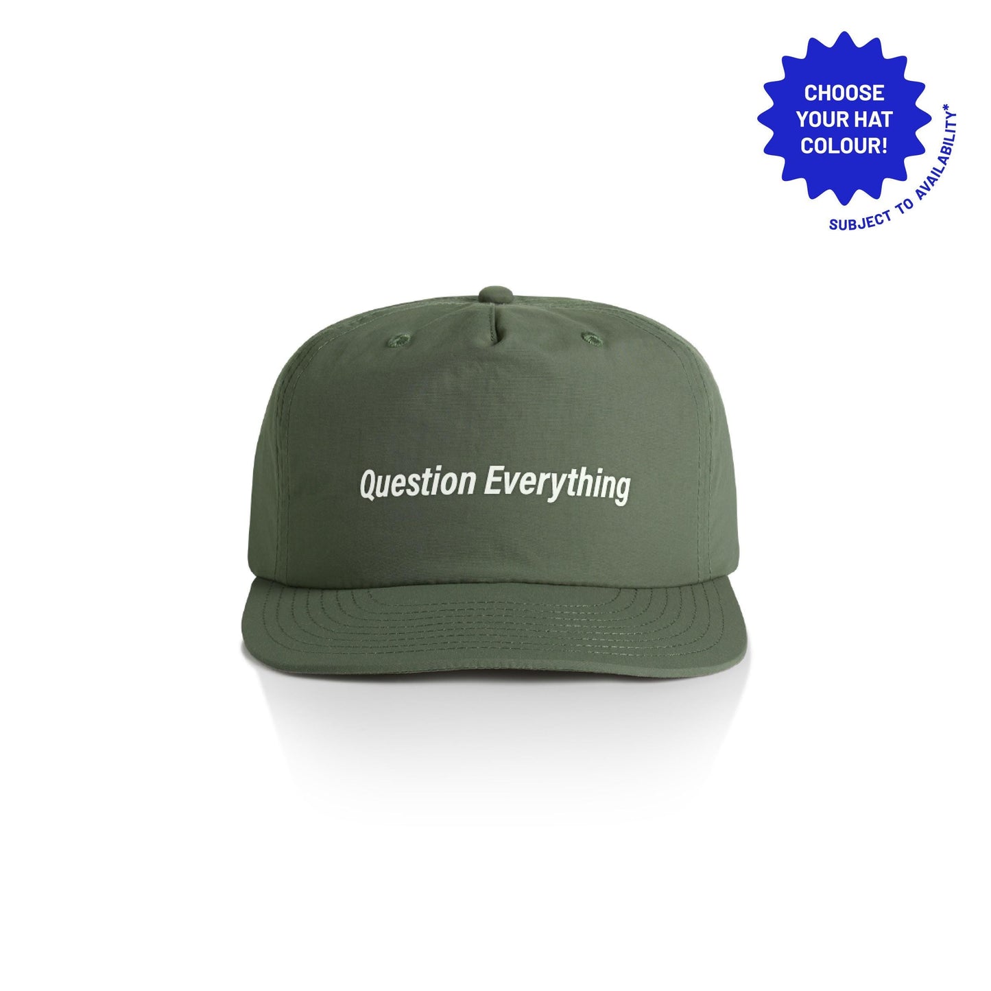 Question Everything Recycled Nylon Cap: Customizable 5-Panel Snapback