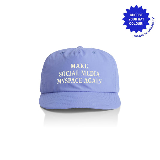 Make Social Media MySpace Again Cap: Customizable Recycled Nylon Snapback
