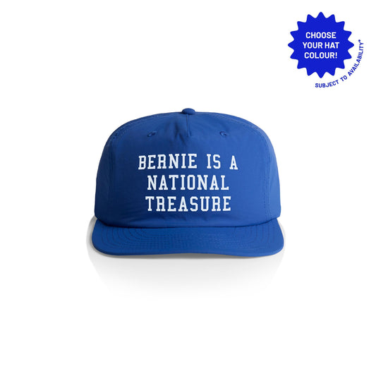 Bernie Sanders 'National Treasure' Cap: Recycled Nylon, Customizable Color