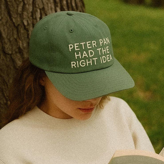 Customizable Peter Pan Had The Right Idea Recycled Nylon Cap | Custom Color Printed 5-Panel Hat | Unstructured Ball Cap | Funny Adulting Hat