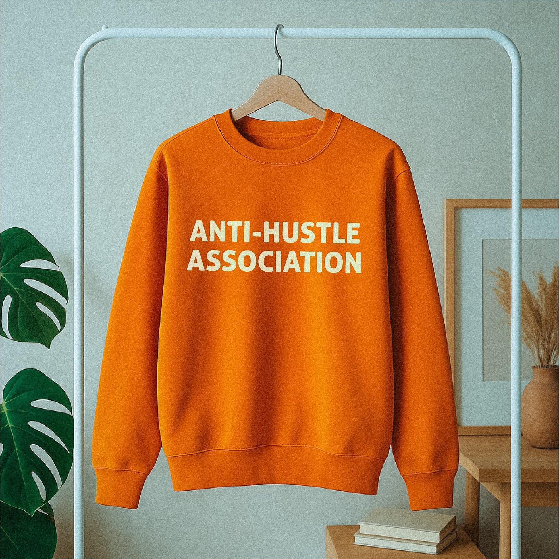 Customizable Anti-Hustle Association Sweatshirt: Cozy Oversized Crewneck