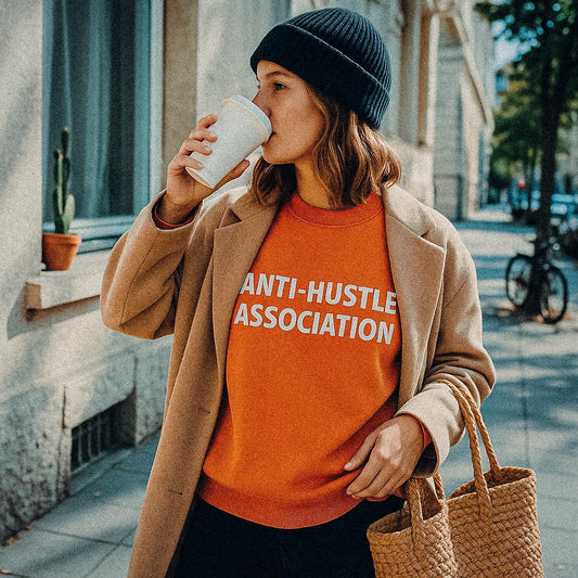 Customizable Anti-Hustle Association Sweatshirt: Cozy Oversized Crewneck