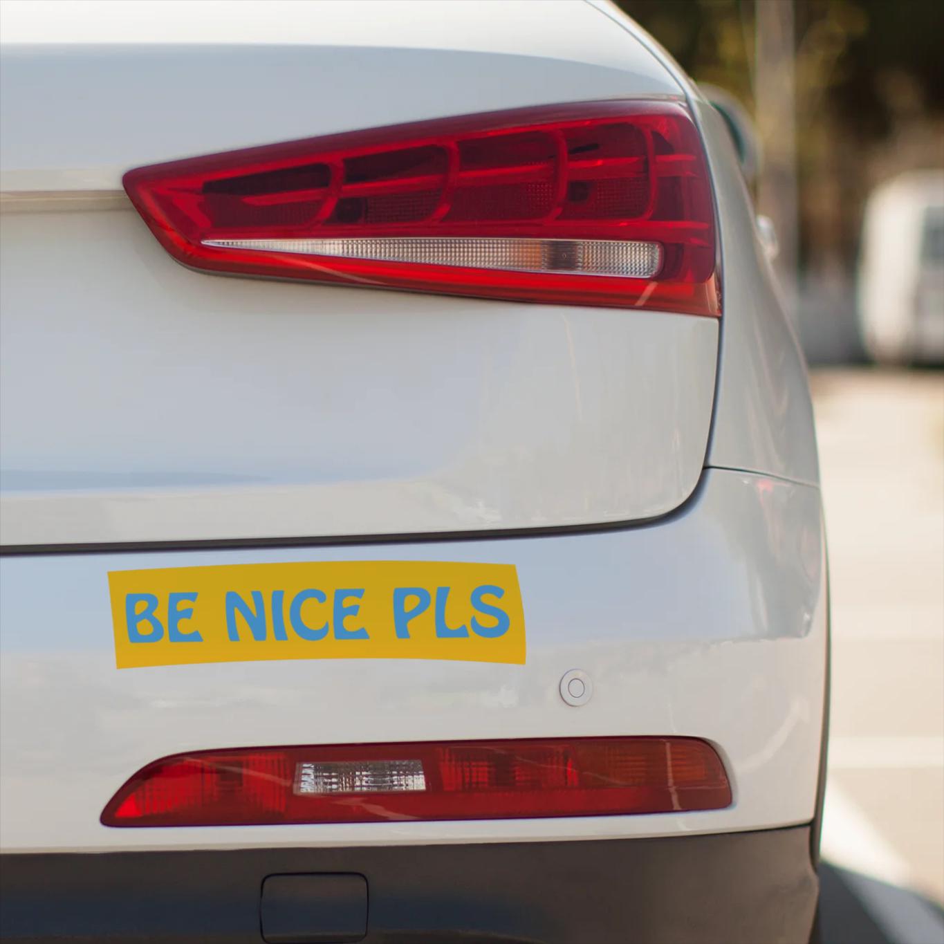 Be Nice Please Bumper Sticker: Retro Kindness Car Decal