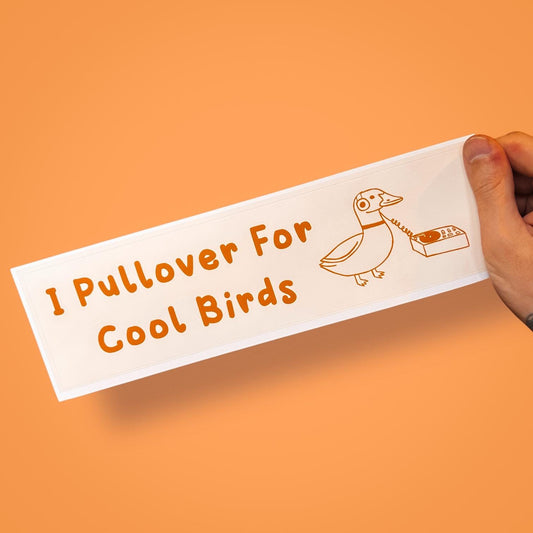 I Pullover For Cool Birds Bumper Sticker | Funny Vinyl Sticker for Cars, Laptops & Water Bottles | Retro Animal Sticker | Cool Duck Decal