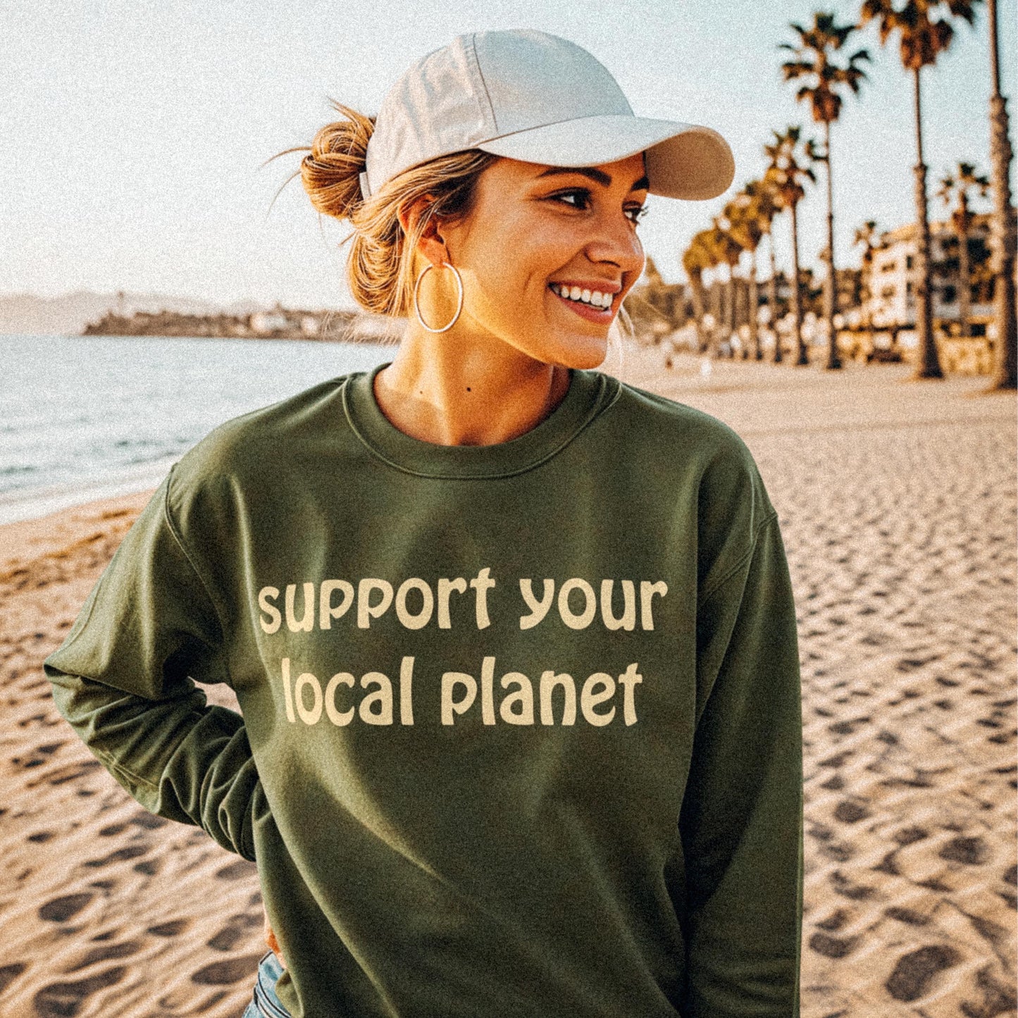 Customizable Support Your Local Planet Sweatshirt: Cozy Unisex Crewneck