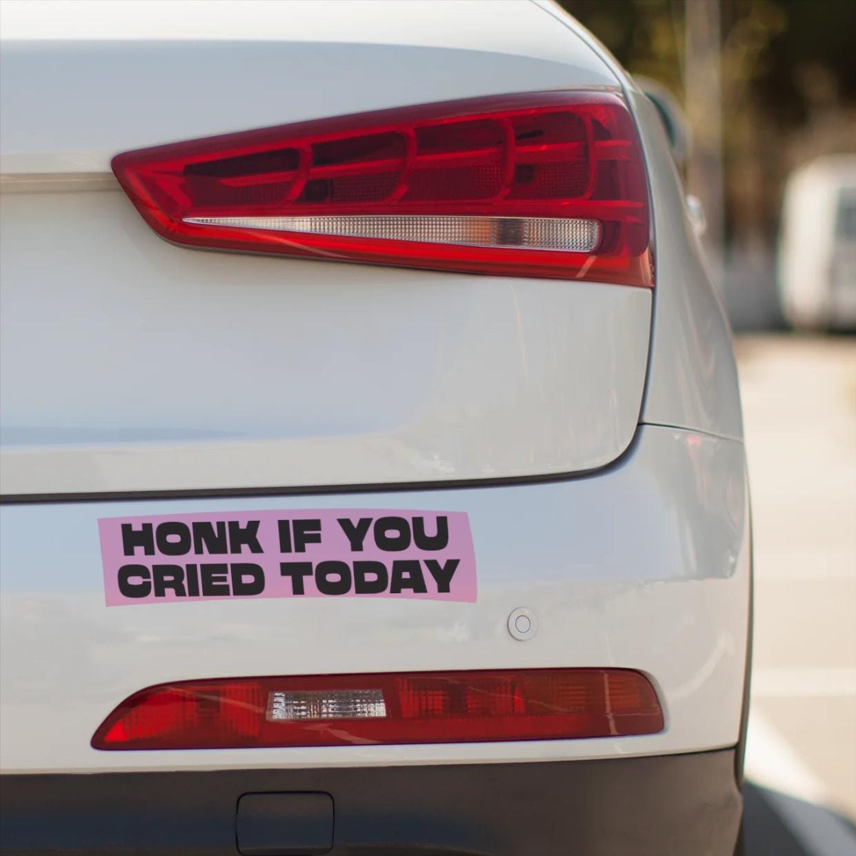 Honk If You Cried Today – Funny Relatable Mental Health Bumper Sticker