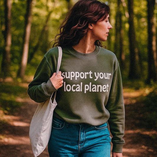 Customizable Support Your Local Planet Sweatshirt: Cozy Unisex Crewneck