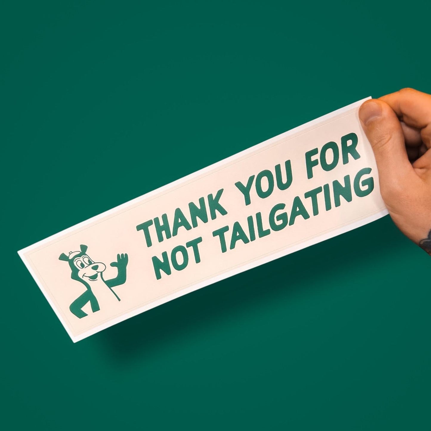 Thank You for Not Tailgating Bumper Sticker – Retro Safety Dog Car Decal