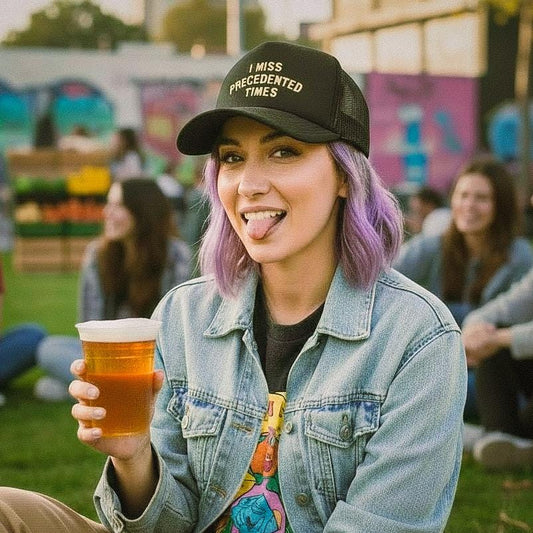 I Miss Precedented Times Trucker Cap | Funny Political Hat | Millennial Humor Cap | Satirical Statement Hat